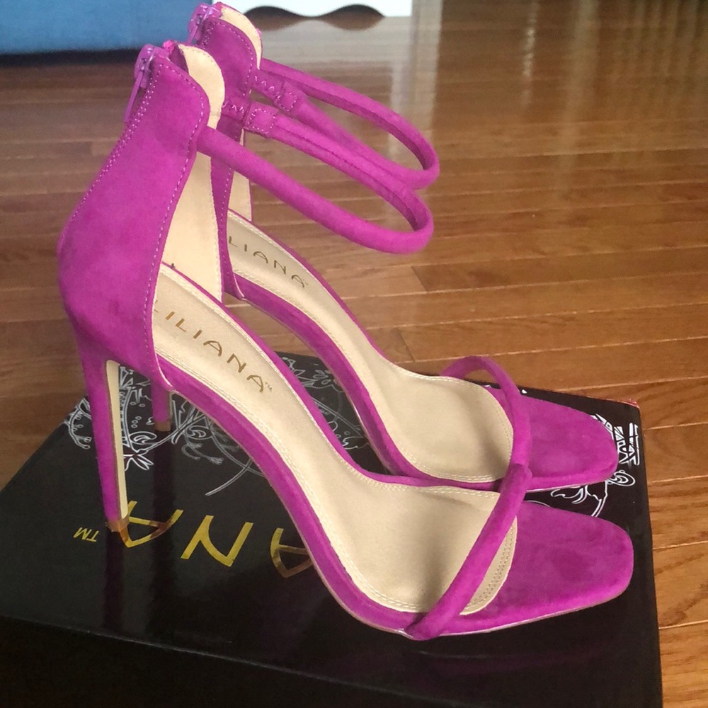 Faux Suede Fushia Heels